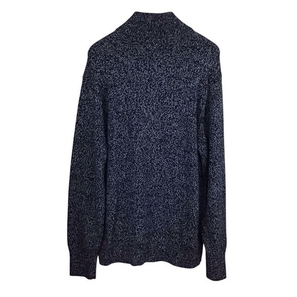 Nautica Men's Navy Blue Speckled Full Zip and Snap Cardigan Sweater XL - Picture 3 of 12